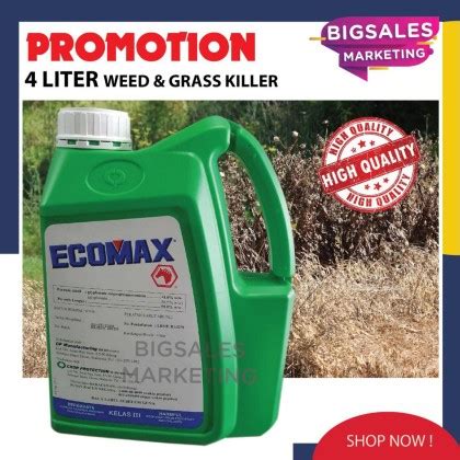 4L Ecomax Weed Grass Killer Glyphosate 41 Herbicide Racun Lalang