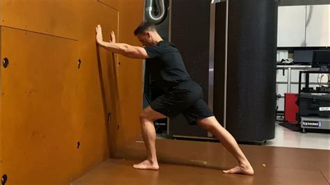 Wall Split Stance Gastroc Stretch Youtube