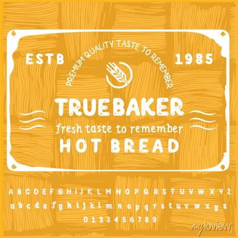 Hand Made Bakery Font Custom Handwritten Alphabet And Logotype Wall