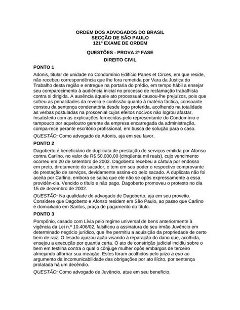 Pdf Ordem Dos Advogados Do Brasil Sec O De S O Explique Dando O