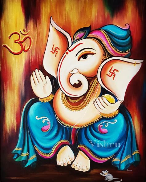 shri ganesh painting ganesha canvas painting acrylics ganesh ji