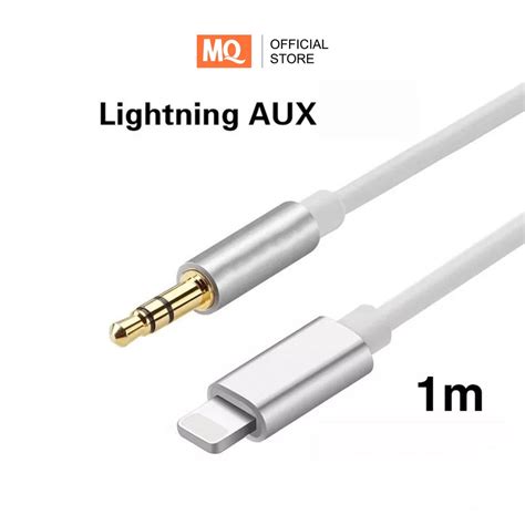 Jual MQ Kabel AUX Audio Lightning To Jack 3 5mm 1Meter Gold Plate T 007