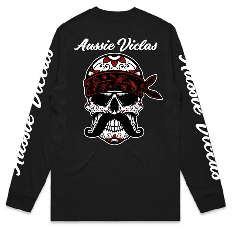 Sugar Skull Long Sleeve T Shirt Aussie Viclas