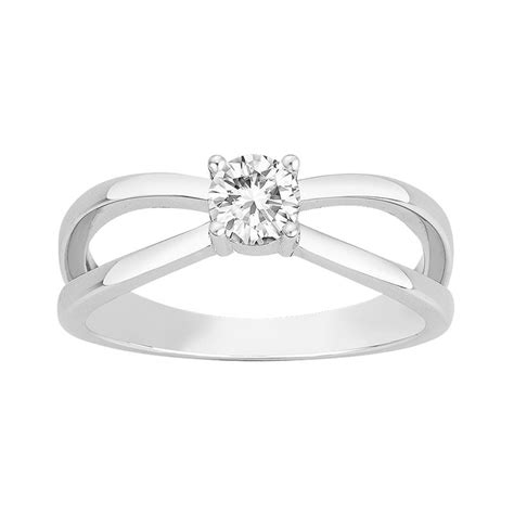 Bague Femme Solitaire Edora Argent Et Oxyde Bagues Femmes