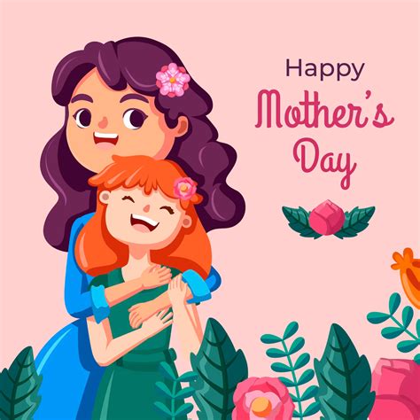 Cartoon Mother S Day Illustration Free Vector