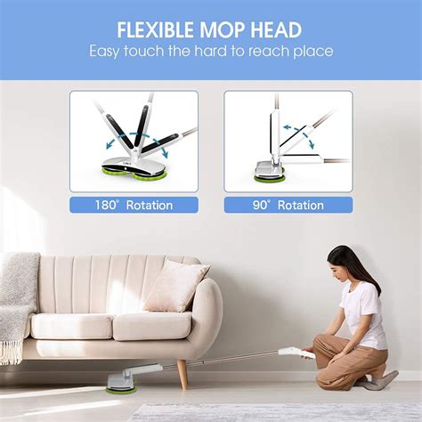 GOBOT Electric Mop With Motorized Dual Spin Mopheads Battery Display