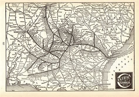 1908 Antique Central of Georgia Railway Map Vintage Railroad | Etsy ...