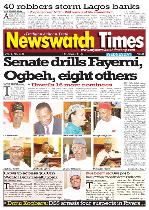 Wednesday E Version 14 October 2015 By Daily Newswatch Issuu