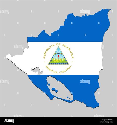 Mapa De Nicaragua Con La Bandera Nacional Ilustración Vectorial Imagen Vector De Stock Alamy