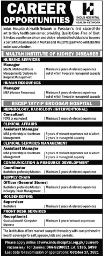 Indus Hospital Multan Jobs 2021 2024 Job Advertisement Pakistan