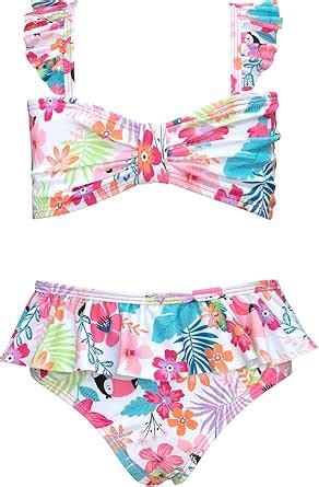 Amazon SHEKINI Traje de baño para niña Flora Ruffle Bikini Lindo