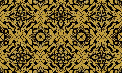 pattern black and gold flower pattern in vintage mandala style for ...