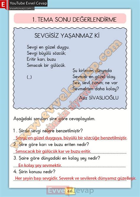 2 Sınıf Türkçe Ders Kitabı Sayfa 44 45 46 47 Cevapları Meb Yayınları