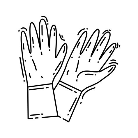 Gardening Gloves Icon Hand Drawn Icon Set Outline Black 3011497