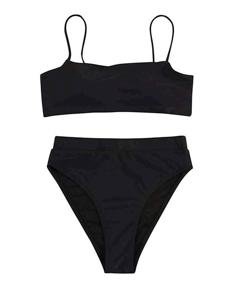 MOSHENGQI Sexy Push Up Bikini Sets High Waist Swimsuits For 33 Black