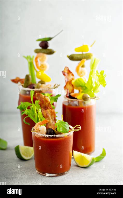 Spicy bacon bloody mary Stock Photo - Alamy