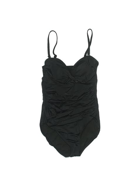 Curves Solid Black One Piece Swimsuit Size Off Thredup