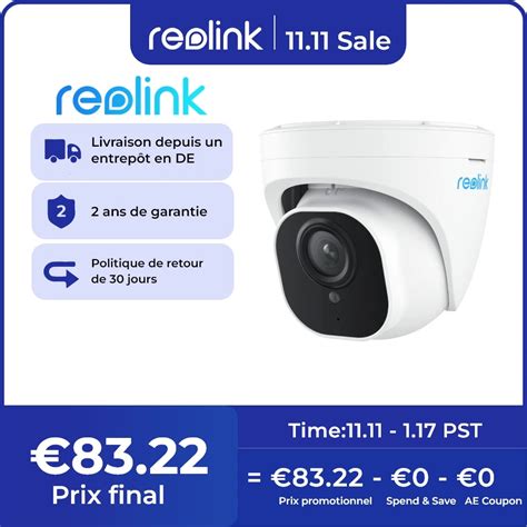 Reolink Cam Ra De Surveillance Ext Rieure Intelligente Ip Poe Hd Mp