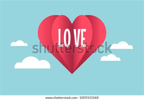 Love Paper Cut Red Heart Shape Stock Vector Royalty Free 1009331068