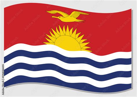 Waving Flag Of Kiribati Vector Graphic Waving I Kiribati Flag