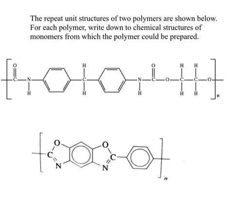 Solved The Repeat Unit Structures Of Two Polymers Are Shown Chegg