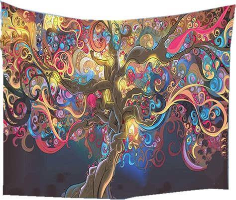 Amazon De Zdamn Wandbehang Hippie Throw Tapestry D Psychedelischen