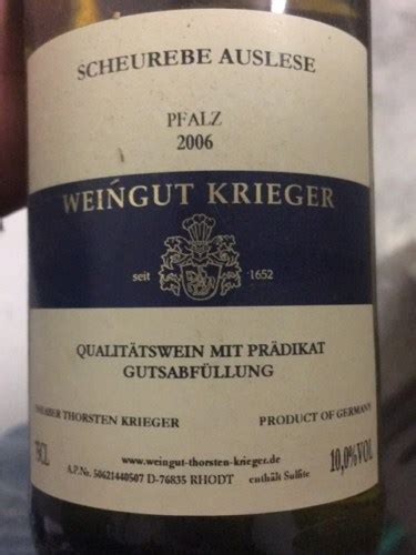 Krieger Scheurebe Auslese Vivino Australia