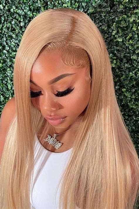 X Glueless Hd Lace Strawberry Blonde Wig Long Bone Straight