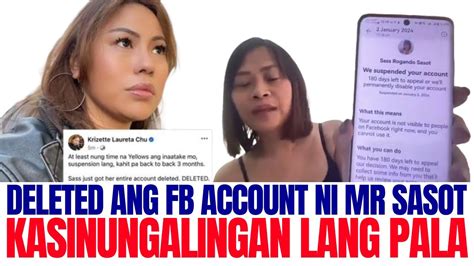 Binura Daw Ang Facebook Ni Mr Sasot Isa Na Namang Pangloloko Sa Mga