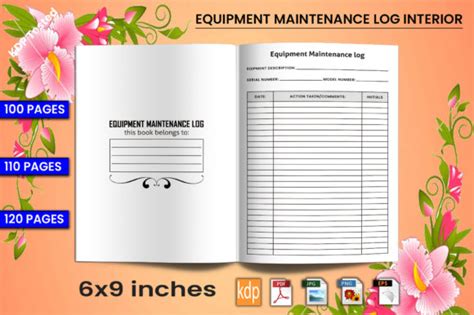 Equipment Maintenance Log Book Graphic By Kdp Browser Creative Fabrica