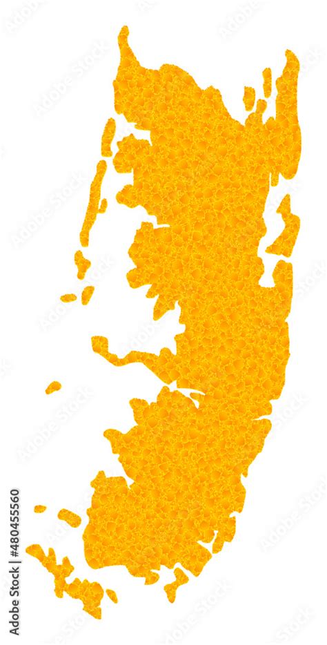 Vector Gold map of Pemba island. Map of Pemba island is isolated on a ...