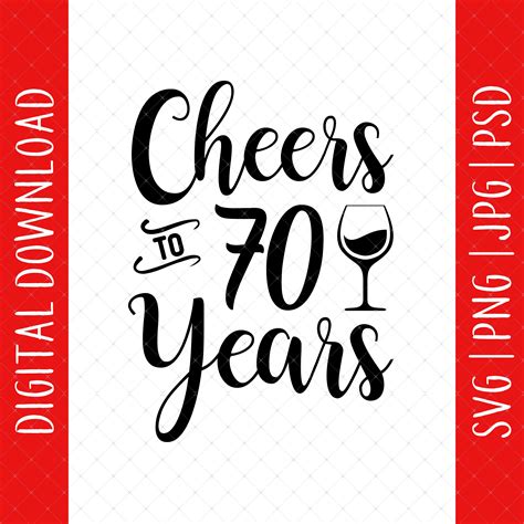 Cheers To 70 Years 70th Birthday Digital Download 70th Etsy