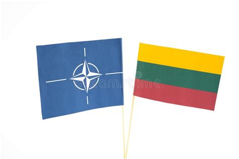 Flags Of Nato Lithuania Ukraine And Russia Nato Summit In Vilnius Lithuania Editorial Stock