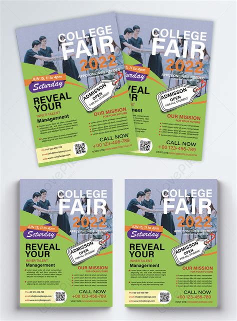 College fair and admission flyer template image_picture free download ...