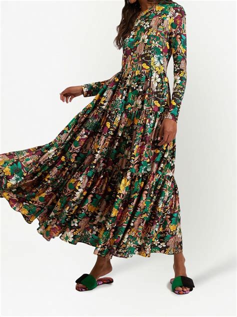 La Doublej Big Floral Print Maxi Dress Farfetch