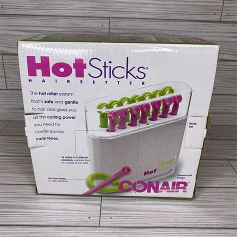 CONAIR HOT STICKS FLEXIBLE RODS ROLLERS CURLERS HS G GREEN PINK