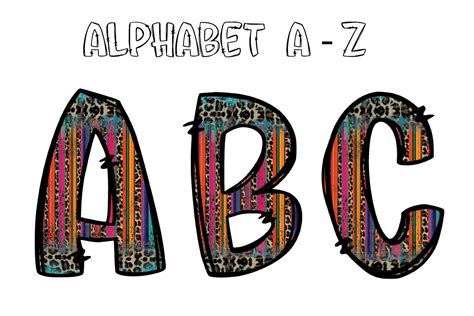 Western Serape Doodle Alphabet Letters Download Free Decorative Fonts