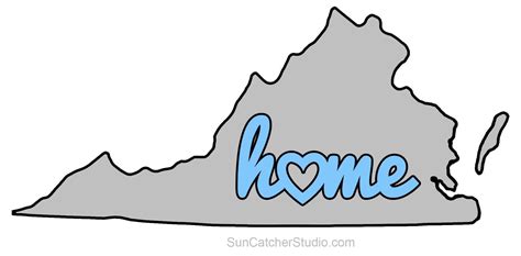 Virginia – Map Outline, Printable State, Shape, Stencil, Pattern ...