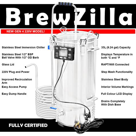 Brewzillarobobrew Generation 4 220v 35l All Grain Brewing System