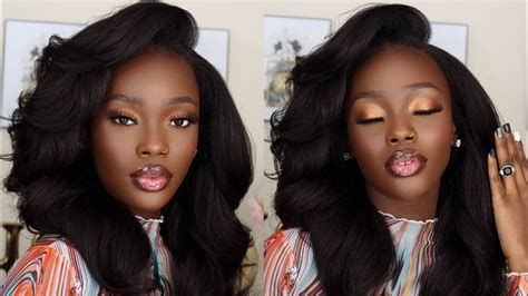 Easy Soft Glam Holiday Makeup Tutorial Dark Skin Okemute Ugwuamaka