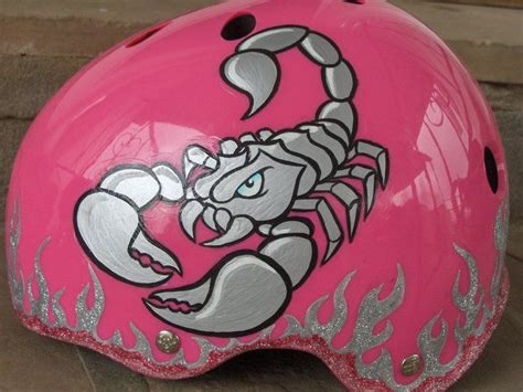 Scorcheon Custom Painted Roller Derby Helmet With Glitter Flames