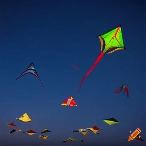 Kites Flying In The Night Sky