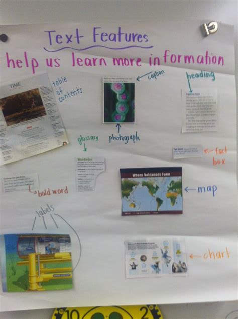 Text Features Anchor Chart - Team J's Classroom Fun