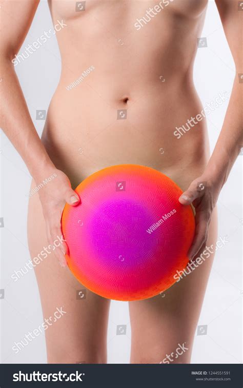 Nude Woman Holding Colorful Ball Front Stock Photo 1244551591 Shutterstock