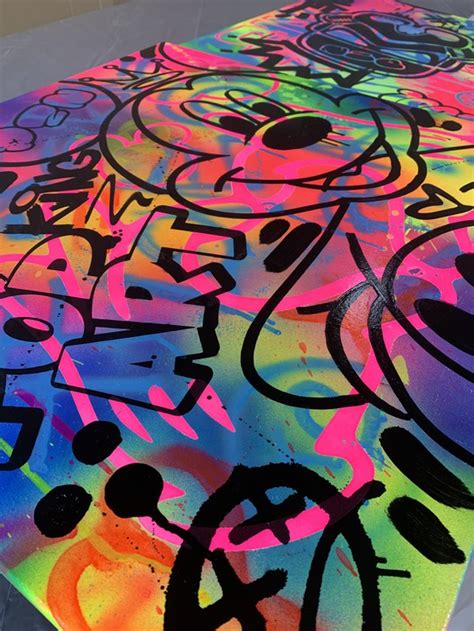 Tableau Mickey Fluo Pop Art By Papaz 2022 Painting Artsper