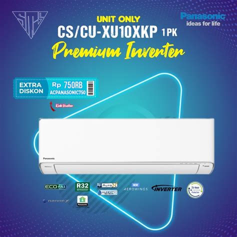 Jual Ac Panasonic Deluxe Inverter Nanoe X 1 Pk Cs Cu Xu10Xkp Shopee