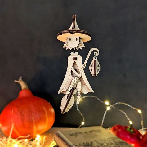 Witch On A Broomstick Halloween Ornament – Glowforge Shop