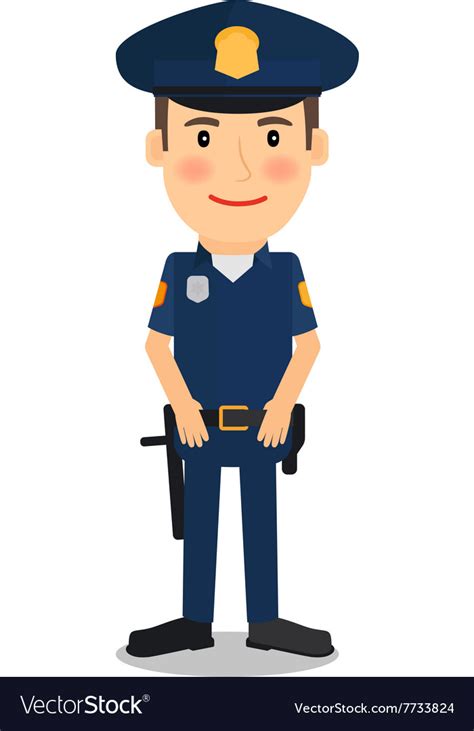 Policeman Character Royalty Free Vector Image Vectorstock