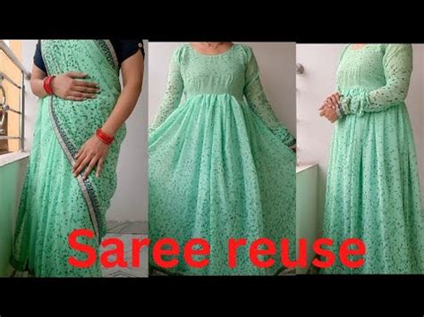 Saree Reuse Idea Anarkali Suit Cutting And Stitching Tutorial Youtube