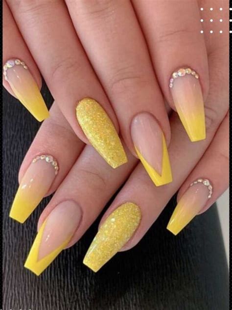 Yellow Decorated Nails Get Inspired And Be Creative